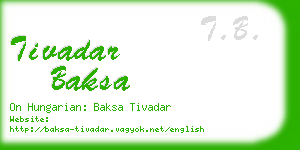 tivadar baksa business card